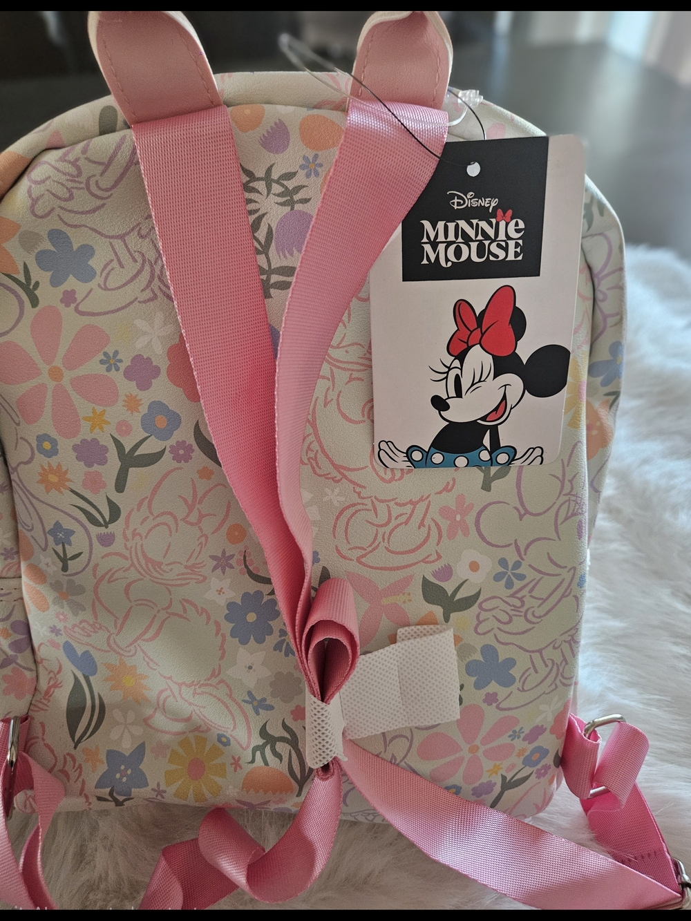 Disney Pastel Floral Mini Backpack with Light Pink Pocket - Picture 4 of 5